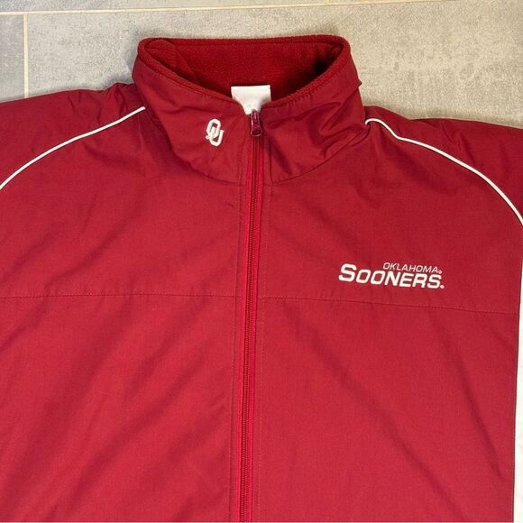 Oklahoma Sooners Red Oak Sportswear Fleece Lined Full Zip Embroidered Jacket XL - Picture 16 of 16